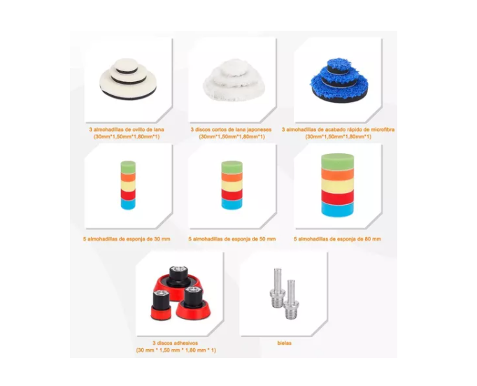 Kit De 29 Piezas Pulir Esponjas Almohadillas Para Auto-1