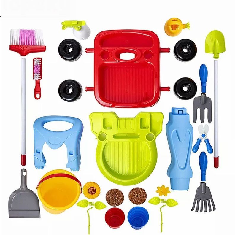Carro Con Herramienta De Jardinería Para Niños-1