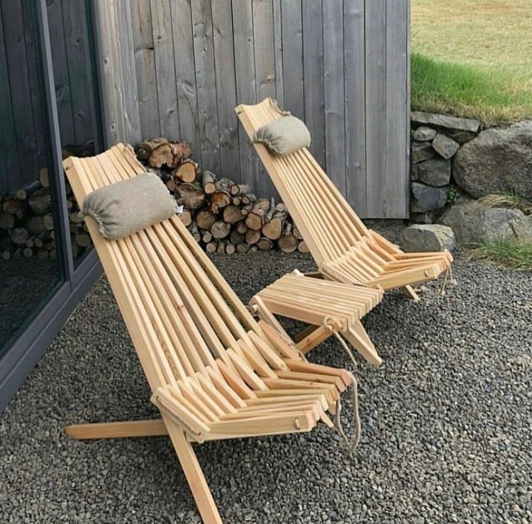 Silla Finlandesa Abedul Castaño Claro Aceitado / Silla, Reposera Terraza-4