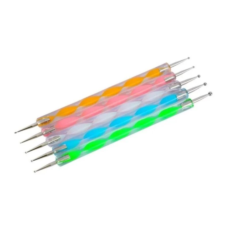 Set De 5 Punteros Dobles Para Decoración De Uñas-0