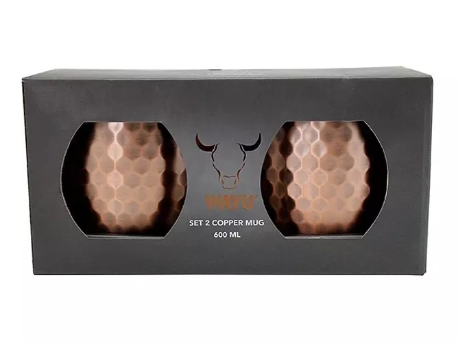 Set 2 Tazones Para Tragos Copper Mug Wayu Cobre 600ml-0