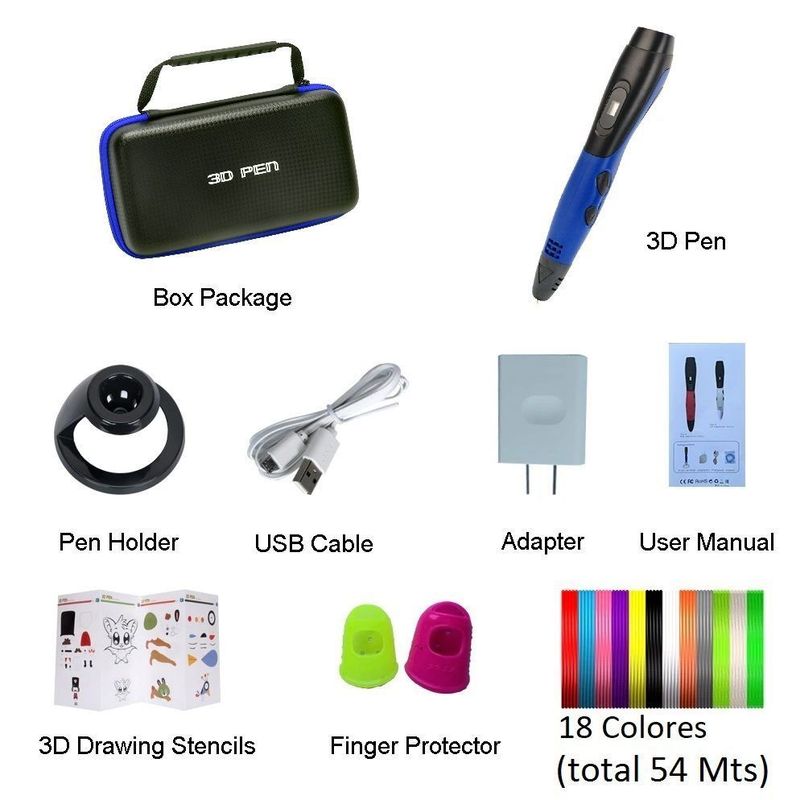 Boligrafo de impresión 3D ABS Smaffox SM-01 54M + Estuche-3
