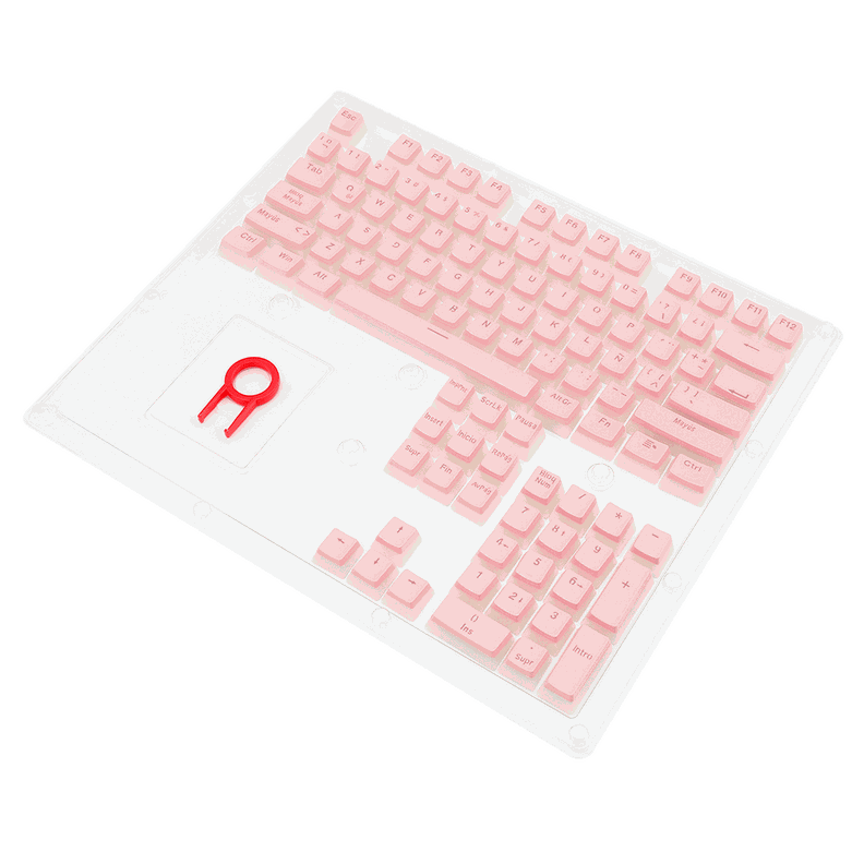 Kit Teclado Gamer Kumara K552 más Keycaps Reemplazo Scarab Rosadas, Iluminación Rainbow Fija-1