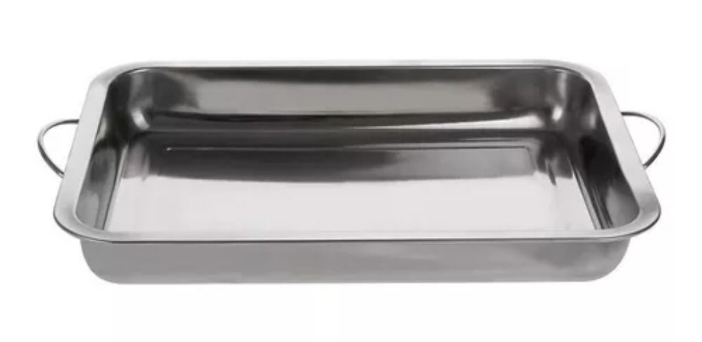 Bandeja Fuente Acero Inoxidable Con Asas  36x27 Cm-1