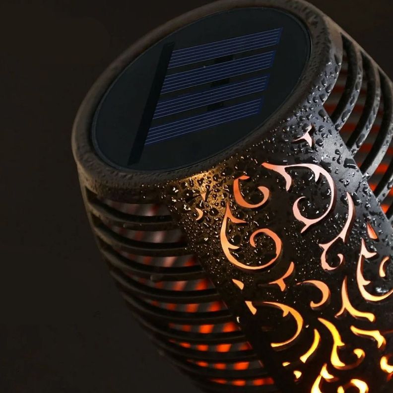 Pack 5 Antorchas LED Estaca Efecto Llama Para Exterior con Carga Solar-6