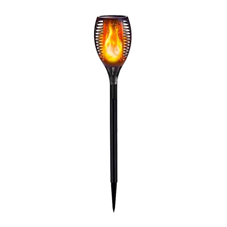 Pack 5 Antorchas LED Estaca Efecto Llama Para Exterior con Carga Solar-2