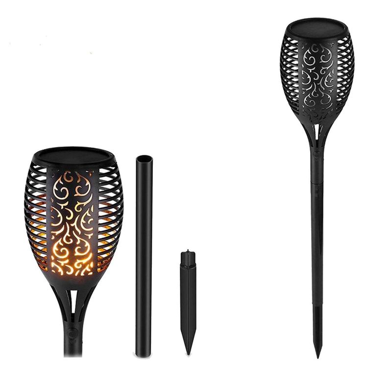 Pack 5 Antorchas LED Estaca Efecto Llama Para Exterior con Carga Solar-3