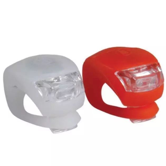 Pack de 2 Luces LED con soporte de silicona para bicicleta-0