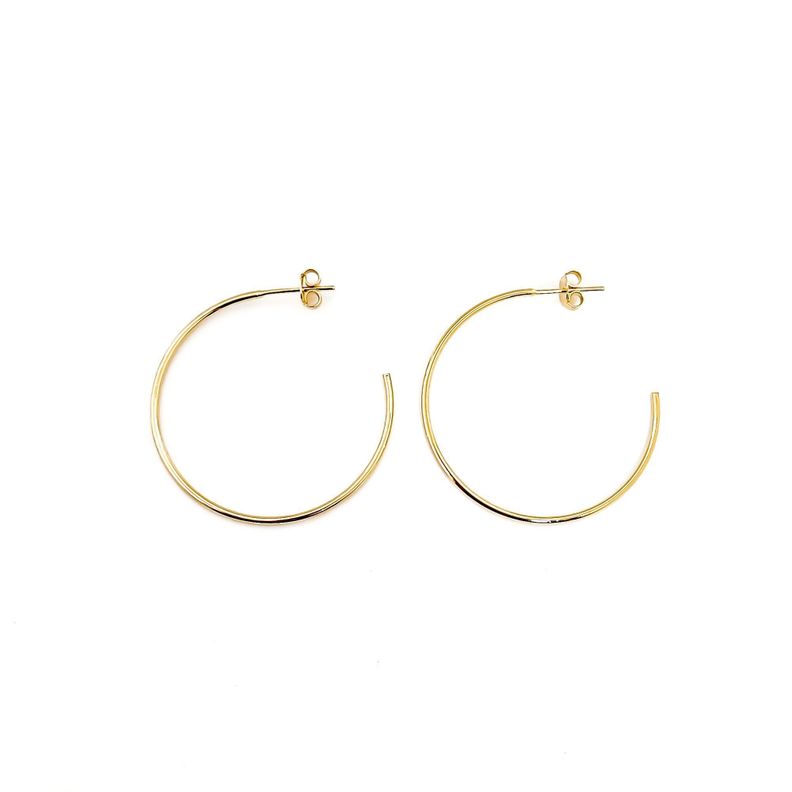 Aros Argollas 35mm Enchapado Oro 18K Dorado
