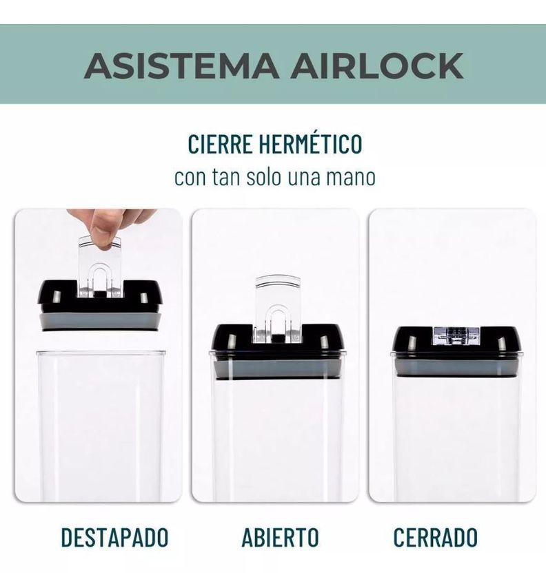 Set 5 Contenedores De Alimentos Frascos Hermeticos-5
