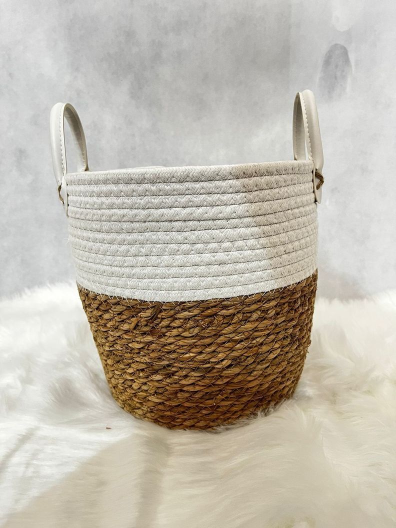 canasto decorativo con borde blanco pequeño S-0