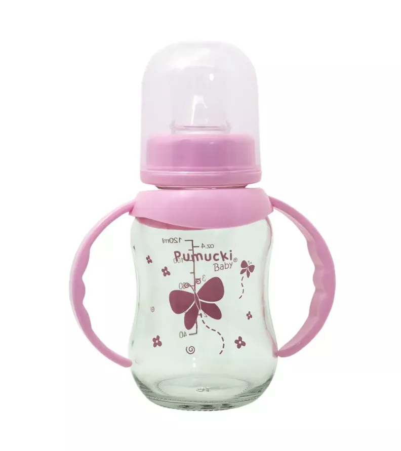 Mamadera Vidrio 130ml Rosada Pumucki-0