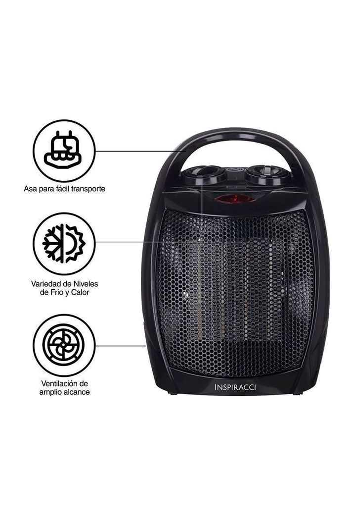 Calefactor Termoventilador Cerámico Vertical Negro-3