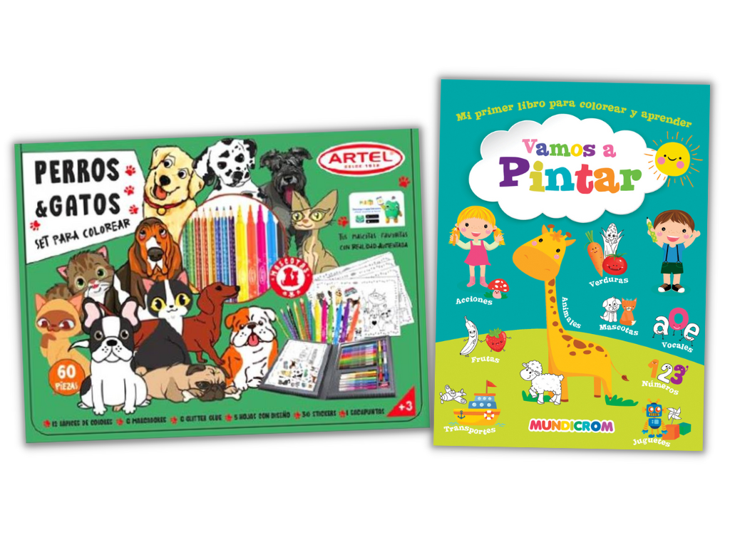 Pack Maleta Artel Perros y Gatos  + Libro Vamos a Pintar-0