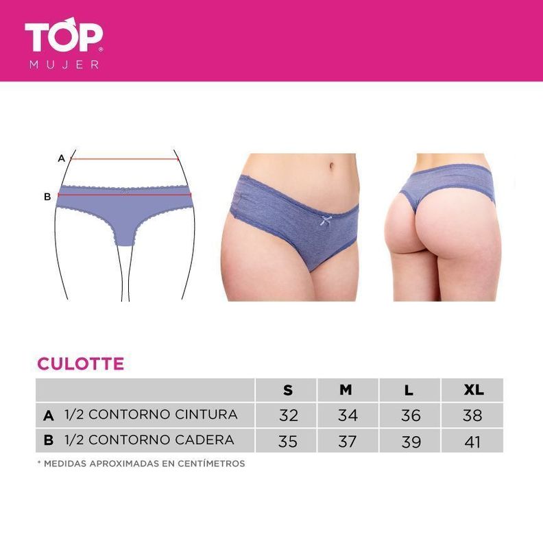Calzón Culotte Algodón Pack 3 C5 Top-5