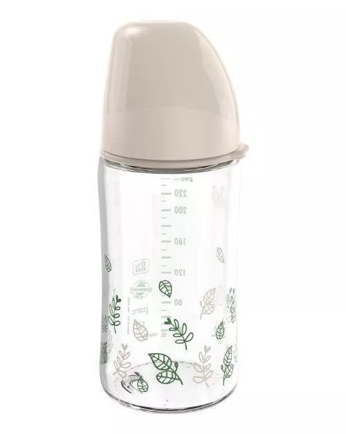 "Mamadera Vidrio Latex Cherry Green 240 ml crema "-1