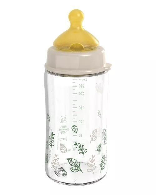 "Mamadera Vidrio Latex Cherry Green 240 ml crema "-0