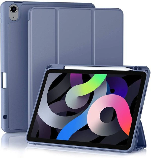 Carcasa Smart Cover Para iPad Air 4 5 10.9 Con Ranura Lapiz / Lavanda-0