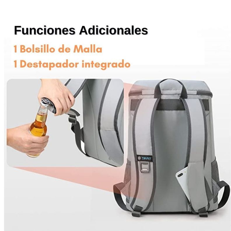 TOURIT CYGNINI Mochila hielera aislante - Gris-1