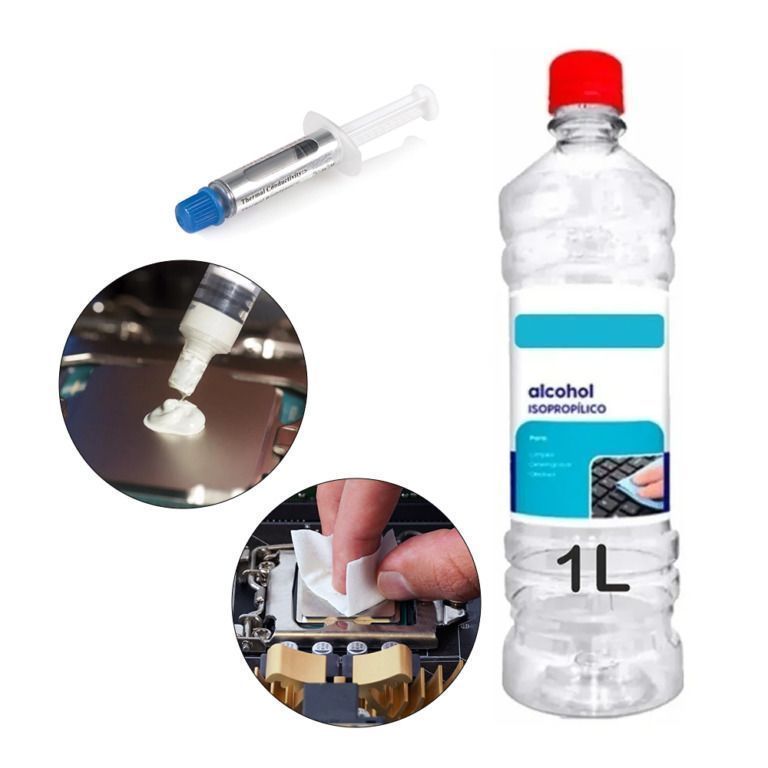 Kit Limpieza Pc Alcohol Isopropílico Y Pasta Térmica Calidad-0