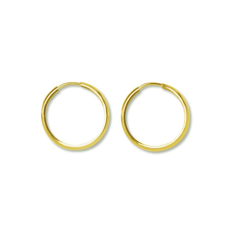 Aros Argolla Tubo Redondo 20mm Enchapado Oro 18K-0