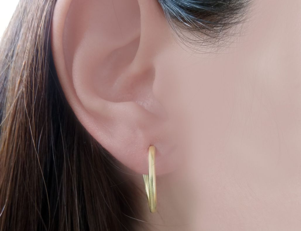 Aros Argolla Tubo Redondo 20mm Enchapado Oro 18K-1