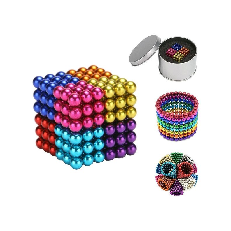 Cubo Didáctico Magnético De 216 Bolitas 3mm Multicolor - Ps-2