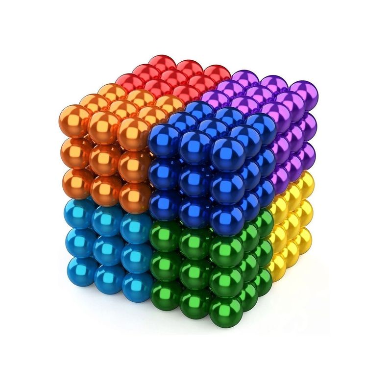 Cubo Didáctico Magnético De 216 Bolitas 3mm Multicolor - Ps-0