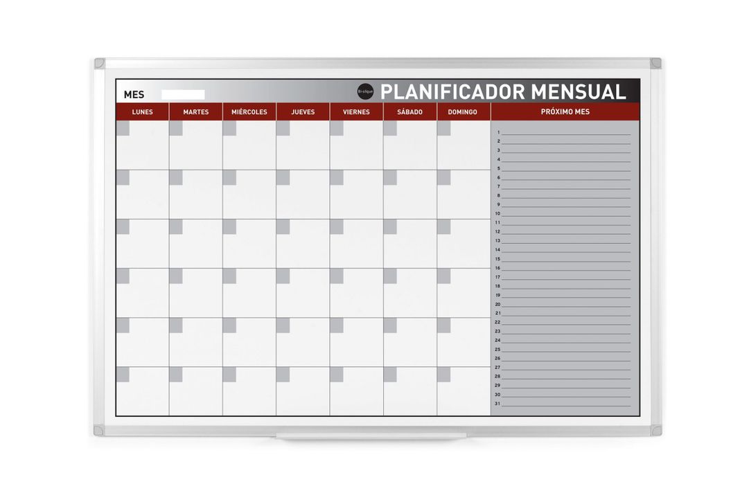 Pizarra Magnética Planificador Mensual 90x60cm-0
