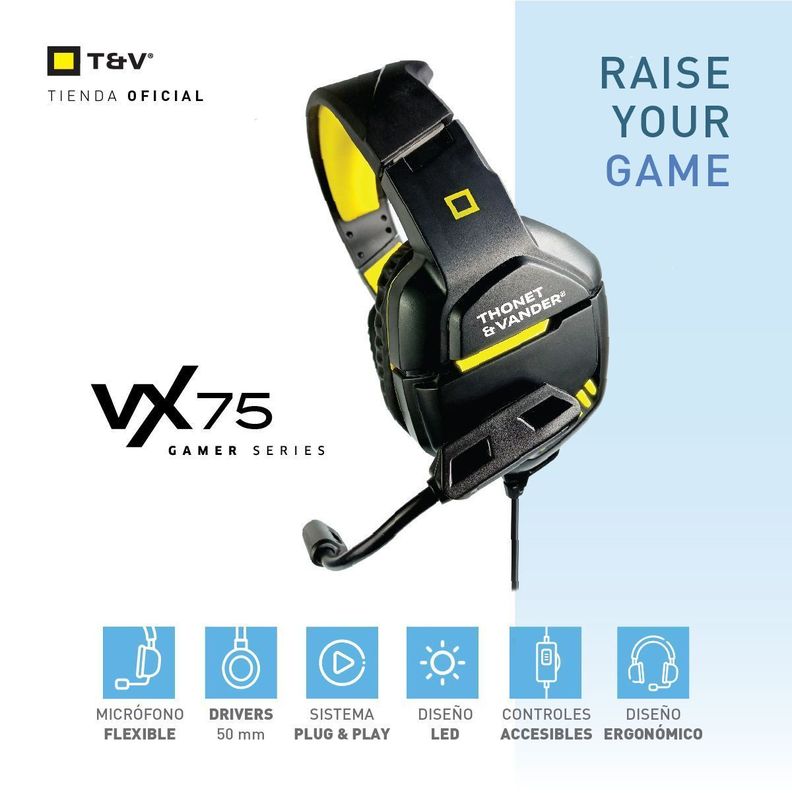 Audifonos VX75 Gamer Para Juegos Ps4 Pc Xbox One Ps5 Ergonomico-1