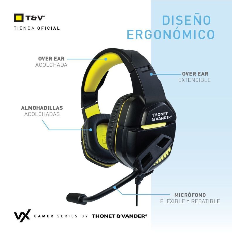 Audifonos VX75 Gamer Para Juegos Ps4 Pc Xbox One Ps5 Ergonomico-2