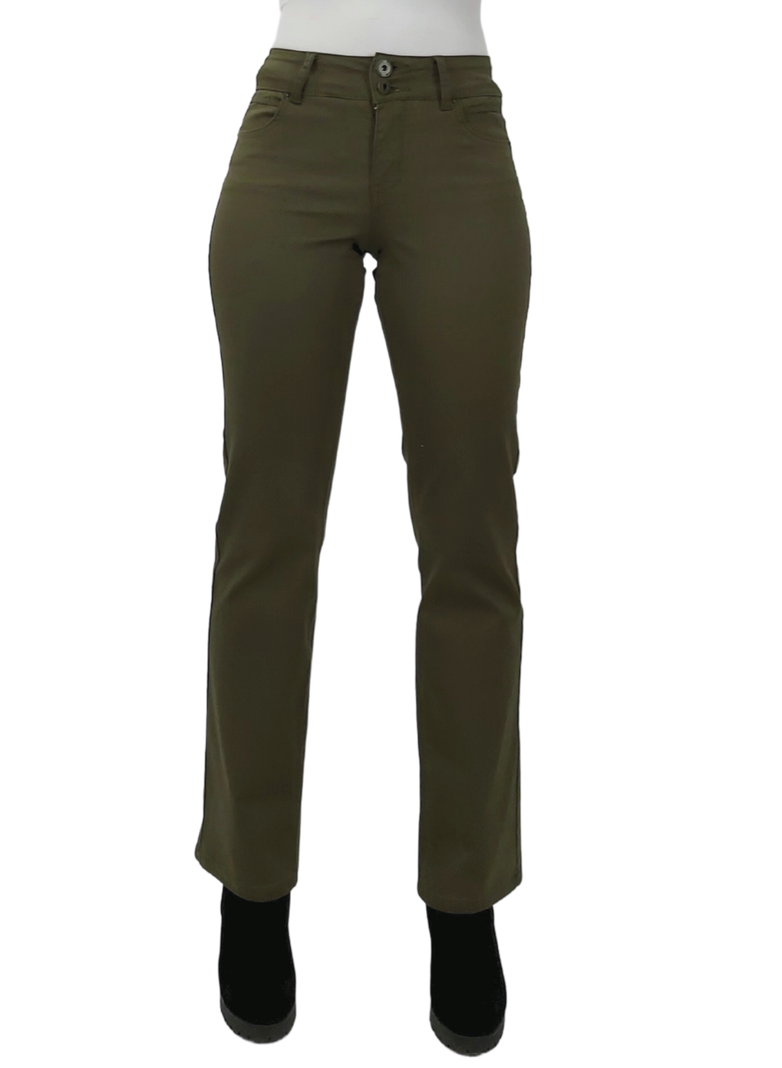 Pantalon Gabardina Recto Verde-0
