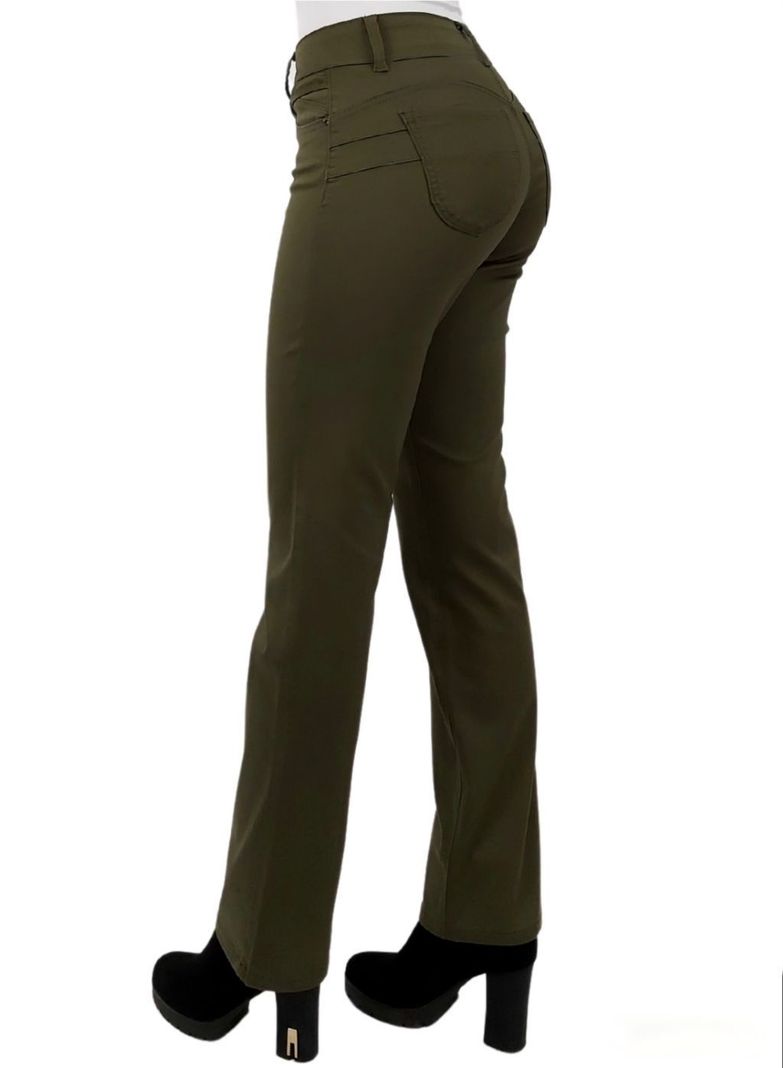 Pantalon Gabardina Recto Verde-2