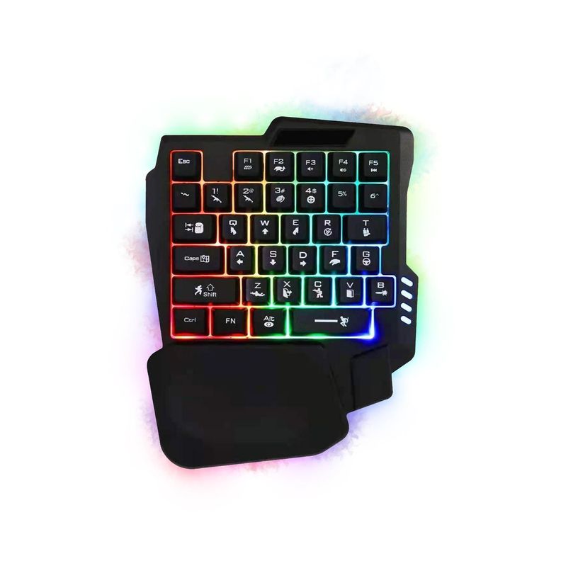 Mini Teclado Gamer Ergonómico Retroiluminado Reptilex -0