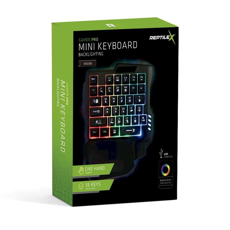 Mini Teclado Gamer Ergonómico Retroiluminado Reptilex -1