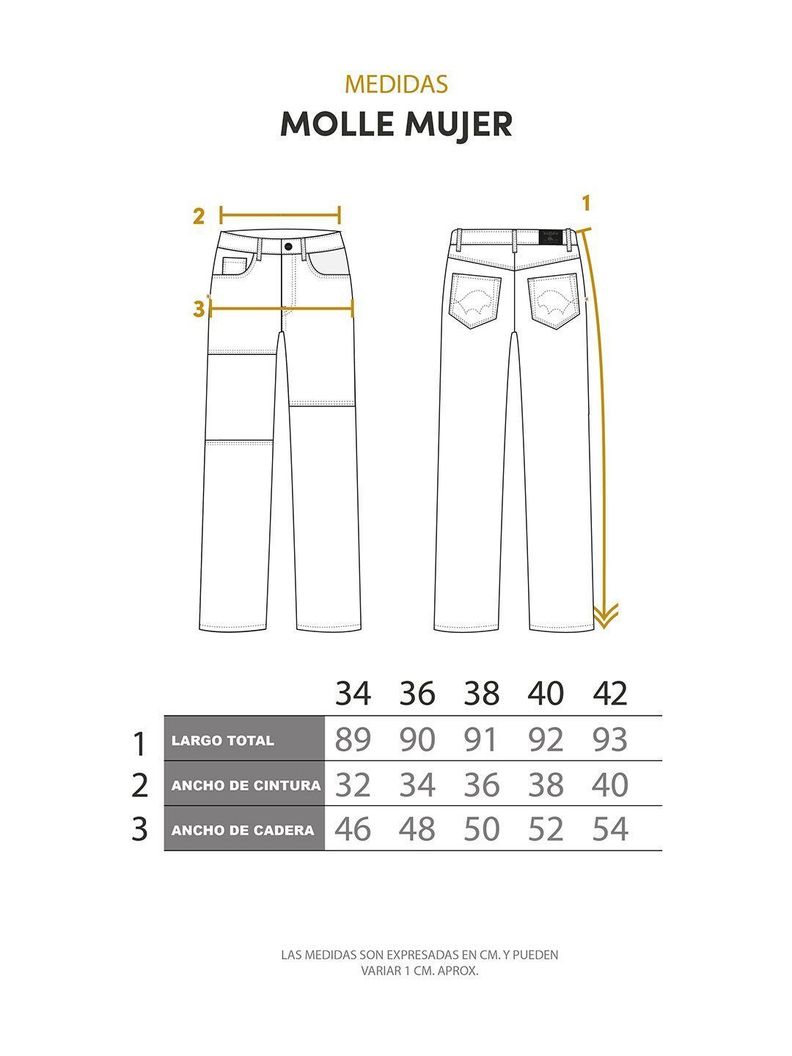 Pantalon Jeans Cortes Molle Negro Mujer-4