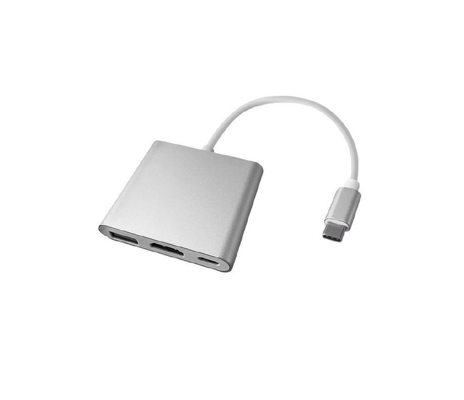 HUB USB Tipo C A USB 3.0 HDMI 4k Y Cargador PD -0