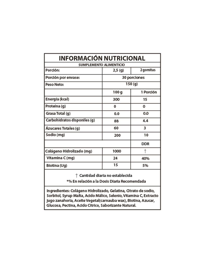Hair  nail skin Biotina 0 % azúcar + Colágeno Hidrolizado-2