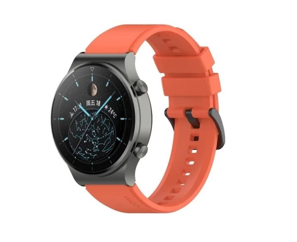 Correa Compatible Con Huawei Gt-gt2-gt3 46mm 22mm Naranja-4
