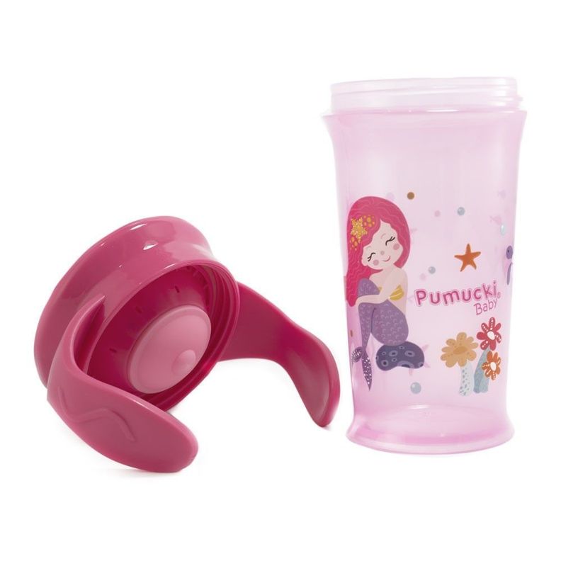 Vaso Mágico Antiderrame 360º Rosado Pumucki-2