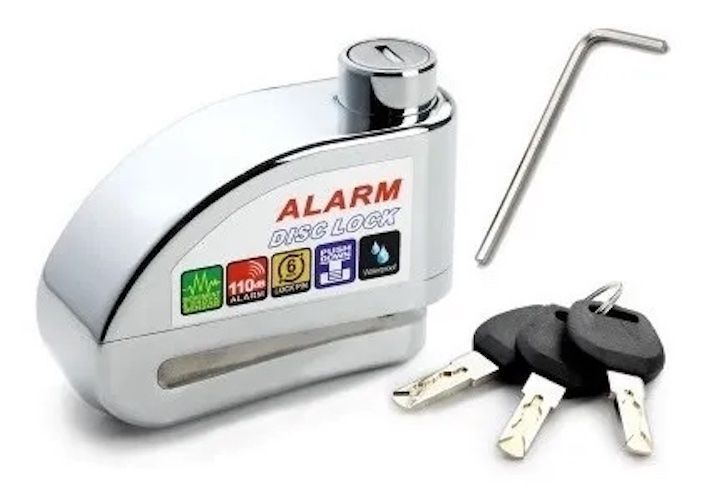 Candado Freno Disco Moto Bici Alarma Bloqueo Antirrobo-0