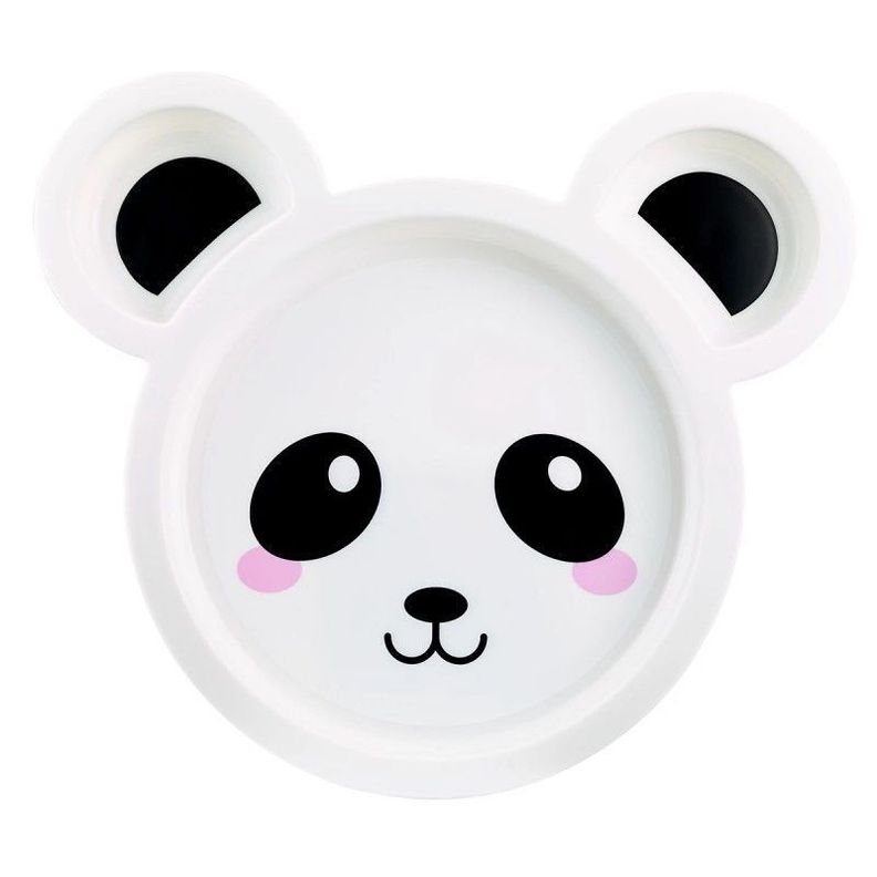 pack 2 platos para bebe seccionados panda the first years Blanco