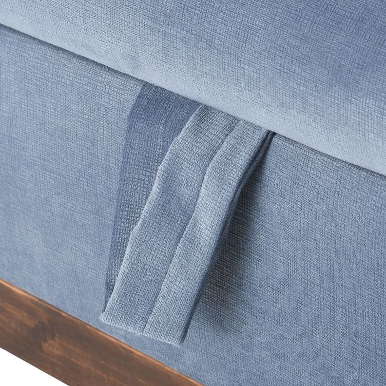Banqueta con Baúl Incy Azul Petróleo Felpa 120x40x50 cm Máxima Design-4