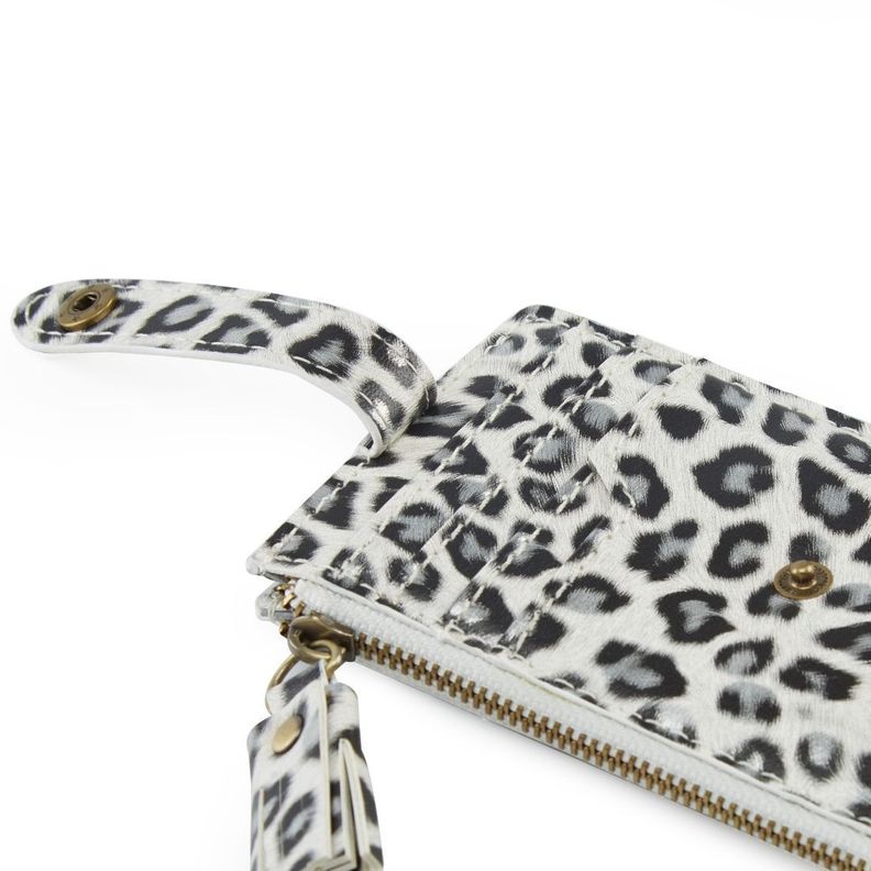 Ecosusi Llavero de pulsera con borla y lazo  - leopardo blanco-2