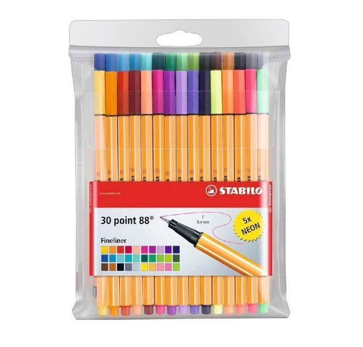 Set Stabilo 30 Lápices Point 88 Tiralíneas Fineliner-0
