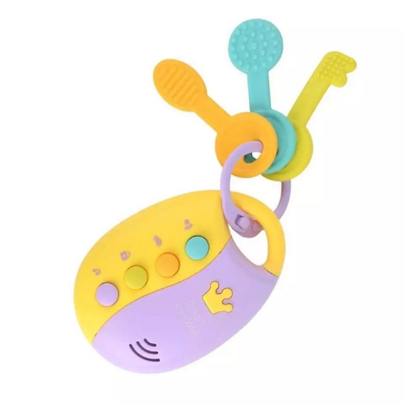 LLavero mordedor para bebe con control remoto musical-0