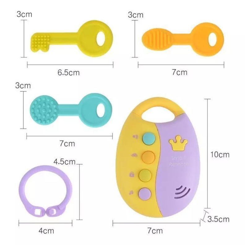 LLavero mordedor para bebe con control remoto musical-4