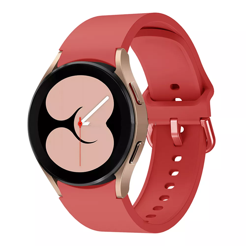 Correa Silicona Para Samsung Watch 4 / 5 / Pro  Classic 20mm / Rojo -0