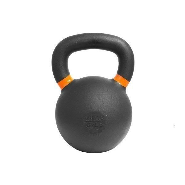 Kettlebell pesa rusa 28 kg acero + black coated – base plana-0