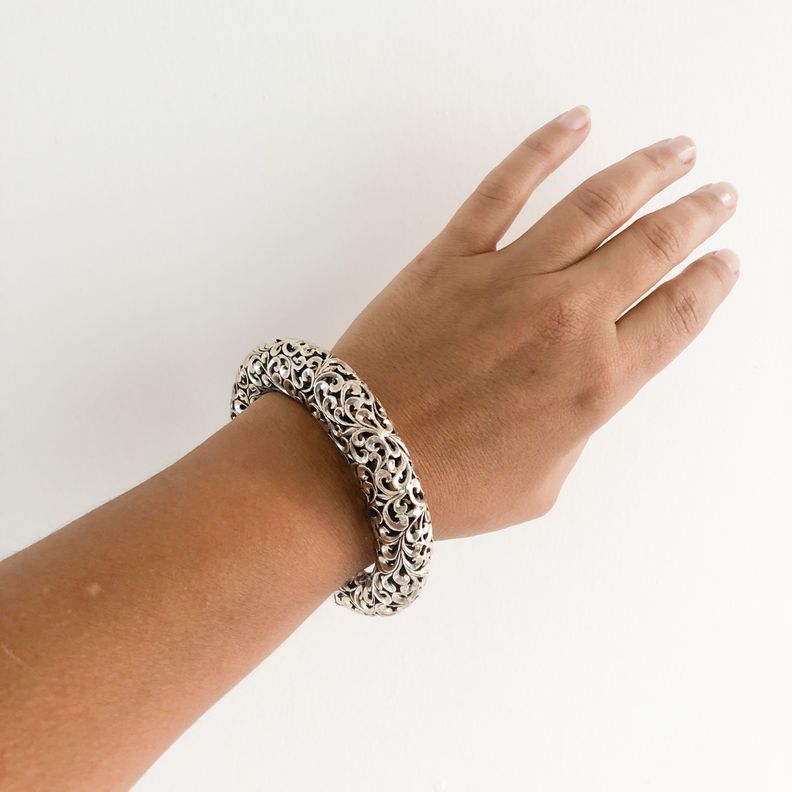 Brazalete Calado Plata-2
